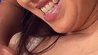 Asian Teen Masturbates Hairy Pussy and gives Blowjob to Step Dad