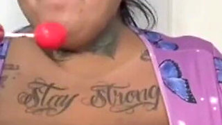 Plus-size Woman Sucking on Her Lollipop - Full Version