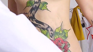 Pussy temperature measurement of tattooed slut Sharlotte Thorne