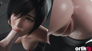Yuffie Final Fantasy 7 Completely Nude Blowjob Service - Wet & Messy 4K 3D Animation