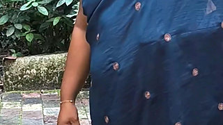 Desi Girl in Topless Sexy Photoshoot in Blue Salwar, After Shoot Picture