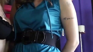 Horny lez milf is whipping her sub friend