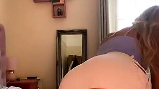 Amateur young teen solo masturbation on her livingroom