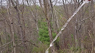 Pissing in the woods while nude