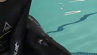 Neoprene Lust: Inflatable Snorkel Vest Pleasure in the Pool