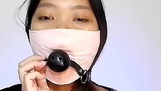 Ball Gag on With Mask