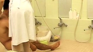 Japanese slut in uniform cock riding