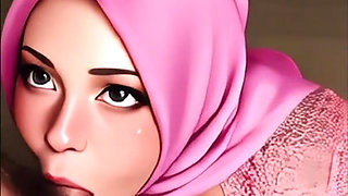 hijab horny girl blowjob