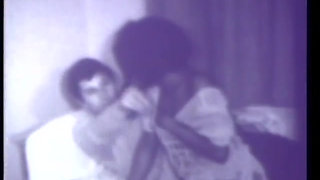 Vintage 3some with horny black & white milf and strapon dildo (No audio but music)
