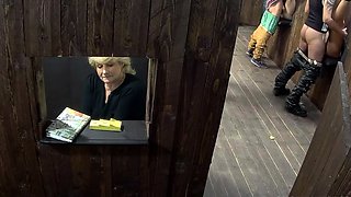Dasani Lezian sexy babe do hard glory hole job