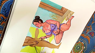 Desi Sexy Indian Sister in law drinking pee from the big cock of brother in law while pissing herself in the open