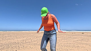Beach Jeans Wetting - Another Sandy Soaking