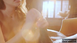 BBC polishes her pussy clean with his tongue before banging her