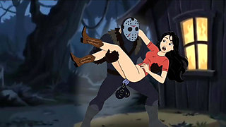 Student Girl Enjoys Sex in an Camp. Cartoon Horror Parody