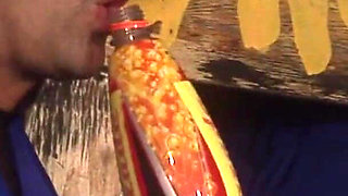 Lingerie-clad coal miners Stacey Saran, Kat Lee and Kit Lee have group sex