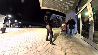 Curvy crossdresser flirt with a stranger