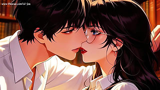 Gap Moe Glasses Beautiful Woman, the Private Study Session in the Library Super Temptation Episode 2 Ai-generated
