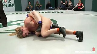 Blonde vs Brunette Lesbian Wrestling: Anal Fingering & Facesitting Domination - Semi-Finals Round 2 HD