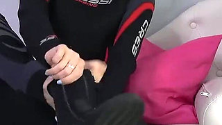 Fetish Clip Featuring a Wetsuit, Vest, Scuba Tank, and Toy