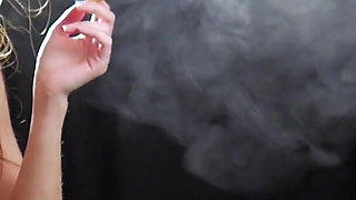 Russian Beauty Lost in Cigarette Smoke Haze