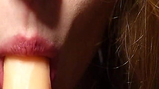 Blowjob on a Dildo Closeup