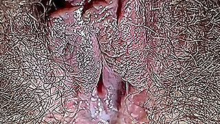 Hot Stepmom Plays with Her Dirty and Hairy Close-up