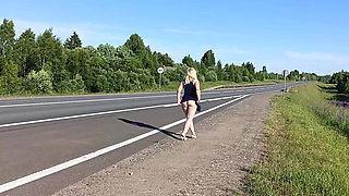Dropping My Panties on the Road