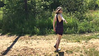 Amateur Teen Blows Cock in POV and Gulps Cum Outdoors