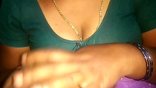 Indian Hot Tamil Aunty Beauty Boobs Show with Young Man