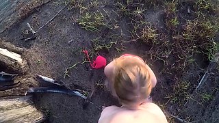 Blonde Blowjob Outdoor