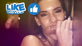 GLORYHOLE SECRETS - Raven Reverie Covered in Cum Loads Debut