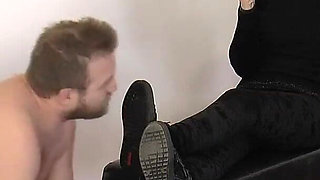 Mistress Dyanna Smokes While Cleaning Shoes