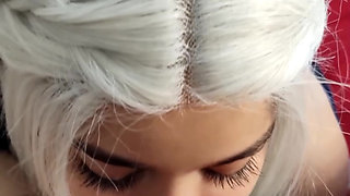 My White Haired Blonde Giving a Perfect Deep Throat