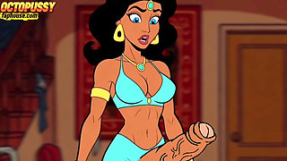 Futanari. Princess Jasmine Girl with a Big Dick. Porn Aladdin Series.