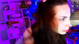Stacked brunette goes solo toys and masturbation