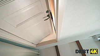 Debt4k. russian dark haired with small Natural Tits was caught smoking ciggies in her room and penalized for that