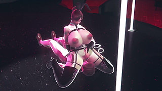 Thick mature bunny face sitting on a customer in her club: 3D porn Hentai