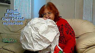 BBW Mature Redheaded Nurse Vicki Blows up Inflatable Snowman for You