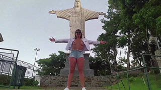Sex in a Public Place - Couple caught having sex and exhibitionism at Christ the Redeemer