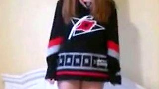 Amateur webcam girl bares all, showing off her amazing tits