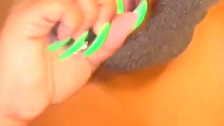 Squeezing My Big Boobs Sucking Big Dildo