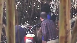 Silver Fox Rolls Up on Motorcycle to Bang Hooker Jungle