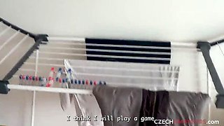 Czech Natural Tits Blowjob and Cumshot in the Bathtub