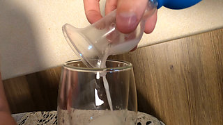 A Glass of Breast Milk for Me and a Pussy Full of Cum for My Lovely Wife