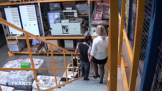 A Sexy, Nympho Boss Is Banging an Applicant Right in the Middle of the Warehouse.