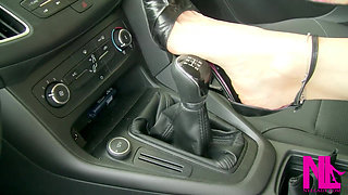 Footjob in the Car to My Man and to the Shift Stick