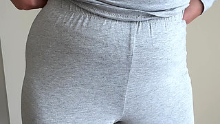 Crotch Touching Fetish in Grey Pyjama Pants