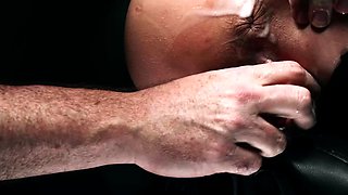 Roxy Deville masturbating her ass with a glass toy