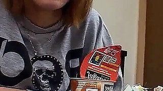 Skinny Japan milf gets masturbation help from stepdad