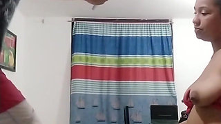 18 year old brunette big saggy tits from New York United States fucking her stepbrother's big cock